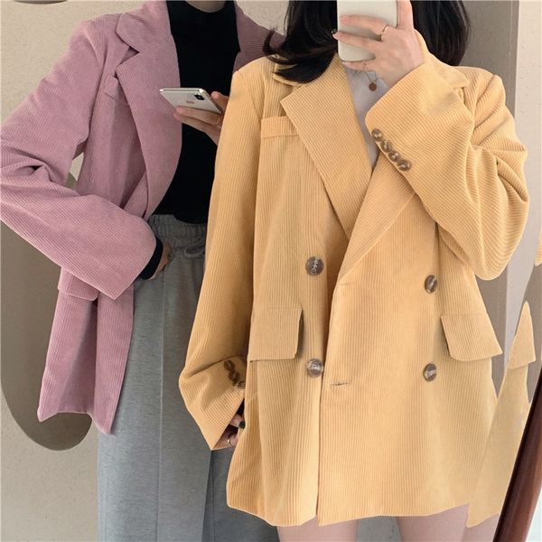 heydress chic corduroy women blazer loose double-breasted suit jacket women suit coat female outwear blaser femininas, White;black
heydress chic corduroy women blazer loose double-breasted suit jacket women suit coat female outwear blaser femininas, White;black