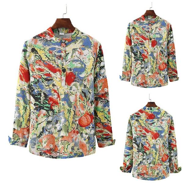 autumn man long sleeve shirt leisure time lapel nation wind printing long sleeve shirt male, White;black
autumn man long sleeve shirt leisure time lapel nation wind printing long sleeve shirt male, White;black
