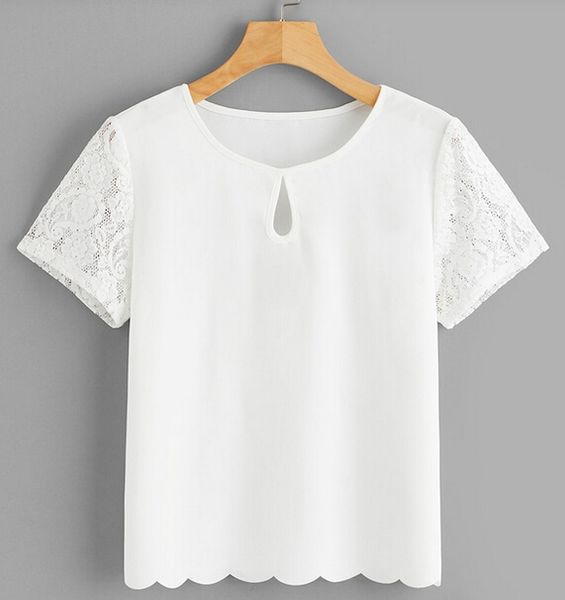 2019 summer harajuku t shirt new style fashion women o neck shirt casual short lace sleeve t-shirts, White
2019 summer harajuku t shirt new style fashion women o neck shirt casual short lace sleeve t-shirts, White
