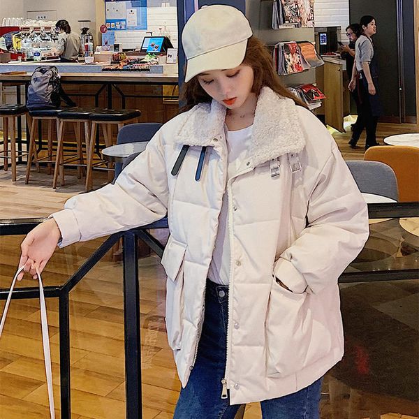 down cotton coat female loose warm thick autumn winter jacket women parka oversize padded short lamb coat women outerwear q1938, Black
down cotton coat female loose warm thick autumn winter jacket women parka oversize padded short lamb coat women outerwear q1938, Black