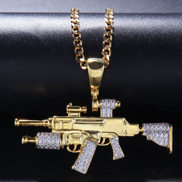 gold plated mens bling cubic zirconia sniper rifle pendant chain necklace designer luxury full diamond hip hop rapper jewelry gifts for guys, Silver
gold plated mens bling cubic zirconia sniper rifle pendant chain necklace designer luxury full diamond hip hop rapper jewelry gifts for guys, Silver