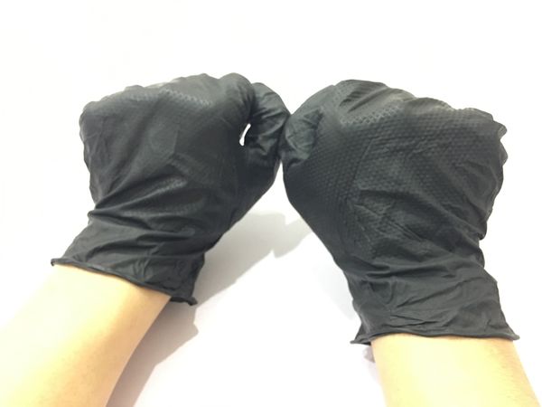 черные утолщенные (нескользящие частицы) одноразовые перчатки латексные для мытья посуды / кухни/работы / резиновые / садовые перчатки униве