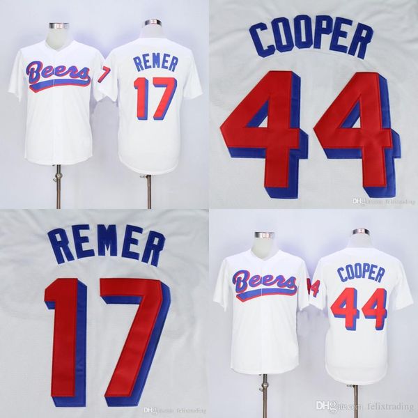 the baseketball beers movie #17 doug remer #44 joe coop cooper baseketball white button baseball jerseys, Blue;black
the baseketball beers movie #17 doug remer #44 joe coop cooper baseketball white button baseball jerseys, Blue;black