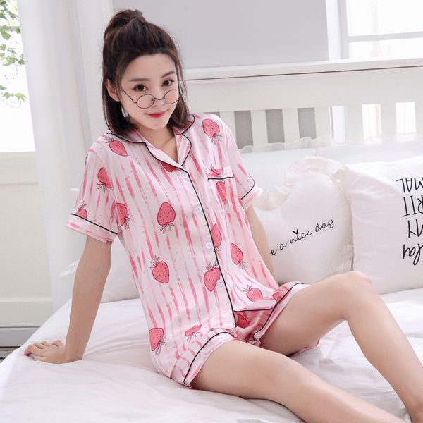 2019 short sleeve pajamas silk set set women sleepwear nightwear for women sleepwear short pant, Black;red
2019 short sleeve pajamas silk set set women sleepwear nightwear for women sleepwear short pant, Black;red