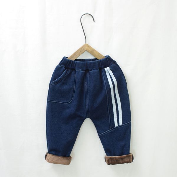 children's jeans thickened boys and girls sportswear winter of 2019, Blue 
children's jeans thickened boys and girls sportswear winter of 2019, Blue