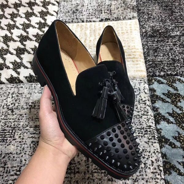 success man gentleman dress wedding slip on red bottom rossini oxford flat spiked toe lug sole suede leather moccasin walking eu38-46, Black
success man gentleman dress wedding slip on red bottom rossini oxford flat spiked toe lug sole suede leather moccasin walking eu38-46, Black
