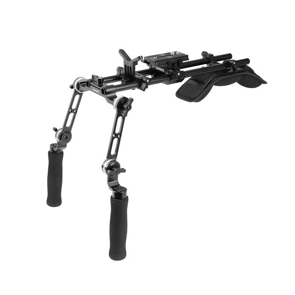 camvate shoulder rig with manfrotto qr baseplate & rosette extension arm handgrip for dslr camera dv camcorder item code: c2409
camvate shoulder rig with manfrotto qr baseplate & rosette extension arm handgrip for dslr camera dv camcorder item code: c2409