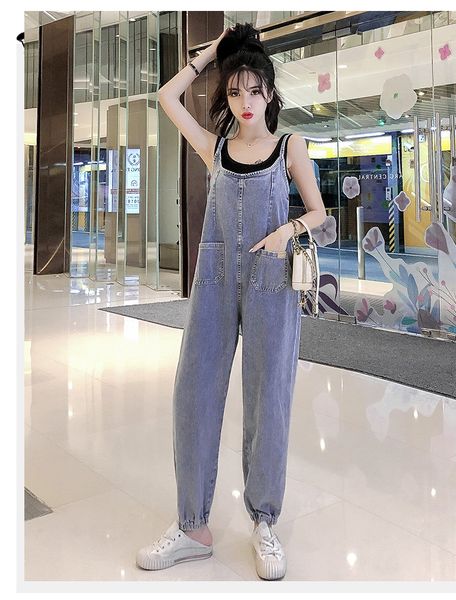 dark blue han edition college female condole to take nine minutes of pants