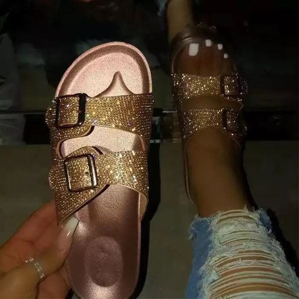 women bling sandals 2020 summer fashion buckle lazy shoes rhinestone soft ladies slides outdoor beach casual flat slippers, Black
women bling sandals 2020 summer fashion buckle lazy shoes rhinestone soft ladies slides outdoor beach casual flat slippers, Black