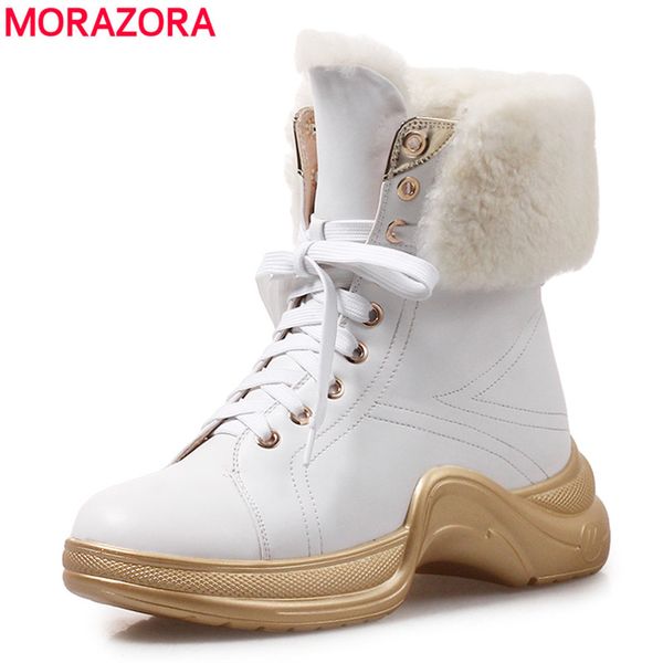 morazora 2020 new fashion genuine wool warm snow boots lace up platform ankle boots for women winter shoes, Black
morazora 2020 new fashion genuine wool warm snow boots lace up platform ankle boots for women winter shoes, Black