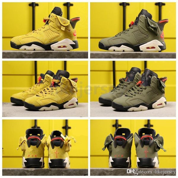 travis scott 6 mens basketball shoes 3m ts olive green yellow cactus jack baskets x 6s des chaussures designer sneakers size 40-46, Black
travis scott 6 mens basketball shoes 3m ts olive green yellow cactus jack baskets x 6s des chaussures designer sneakers size 40-46, Black