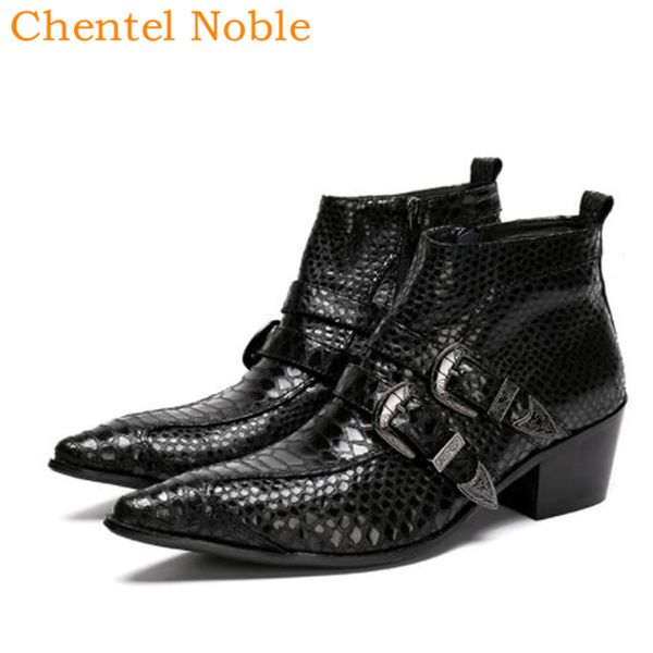 chentel real leather ankle two buckle band boots men pointed toe zipper shoes men booties shoes med heel men's black
chentel real leather ankle two buckle band boots men pointed toe zipper shoes men booties shoes med heel men's black