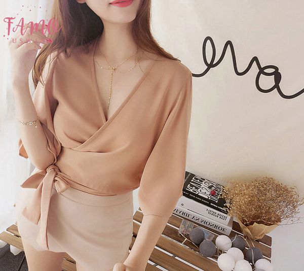 sweet half flare sleeves deep v neck bandage bow blouses women summer autumn crop chiffon beach short shirts, White
sweet half flare sleeves deep v neck bandage bow blouses women summer autumn crop chiffon beach short shirts, White