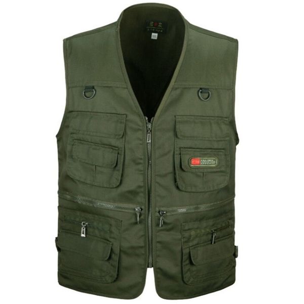 men's vests vest men army green waistcoat multi-pocket travel or work wear sleeveless jacket plus size, Black;white
men's vests vest men army green waistcoat multi-pocket travel or work wear sleeveless jacket plus size, Black;white