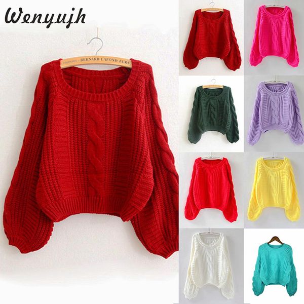 wenyujh womens autumn winter long sleeve loose version of the puff sleeve solid pullover sweater lady thick line knitted sweater, White;black
wenyujh womens autumn winter long sleeve loose version of the puff sleeve solid pullover sweater lady thick line knitted sweater, White;black