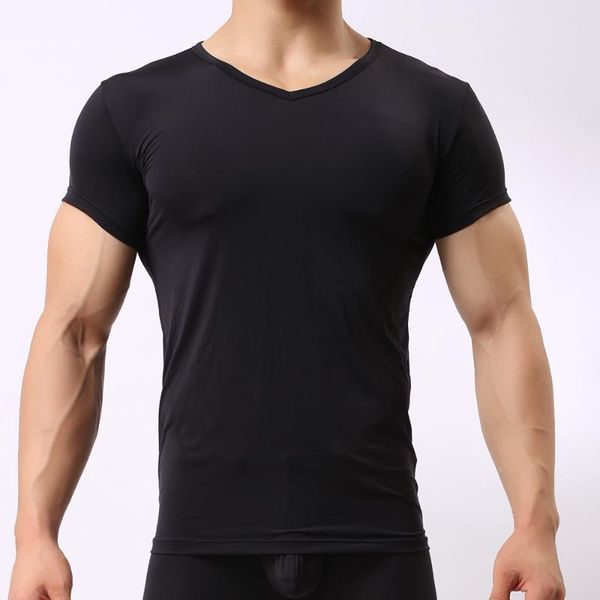 man undershirt ice silk sheer t shirts male nylon v-neck short sleeves ultra-thin mens tank undershirt underwear, Black;brown
man undershirt ice silk sheer t shirts male nylon v-neck short sleeves ultra-thin mens tank undershirt underwear, Black;brown