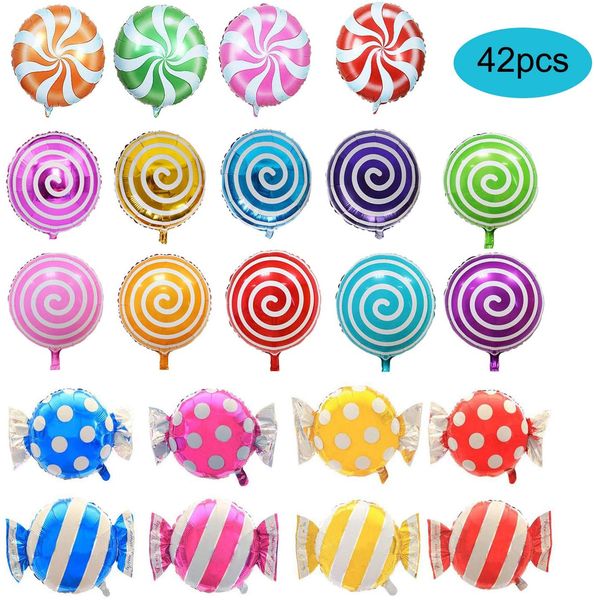 42 pcs 18" sweet candy balloons, round lollipop balloon, birthday wedding party balloons, party supplies
42 pcs 18" sweet candy balloons, round lollipop balloon, birthday wedding party balloons, party supplies