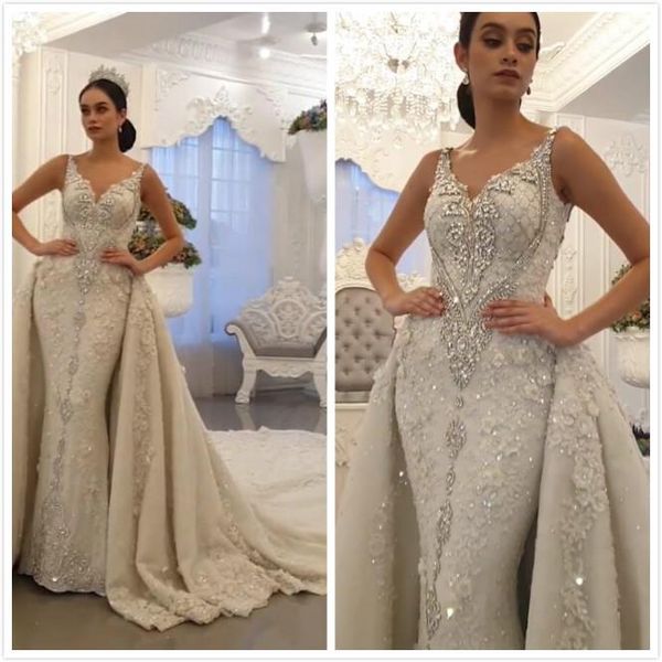 dubai arabic aso ebi plus size luxurious lace beaded crystals mermaid wedding dresses deep v-neck backless wedding dress bridal gowns, White
dubai arabic aso ebi plus size luxurious lace beaded crystals mermaid wedding dresses deep v-neck backless wedding dress bridal gowns, White