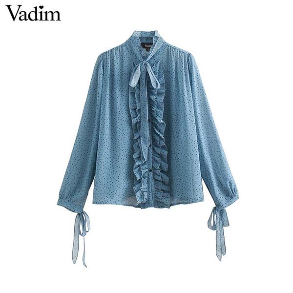 vadim women dots print ruffled collar blouse chiffon bow tie ruffles long sleeve shirts female casual basic chic la872, White
vadim women dots print ruffled collar blouse chiffon bow tie ruffles long sleeve shirts female casual basic chic la872, White