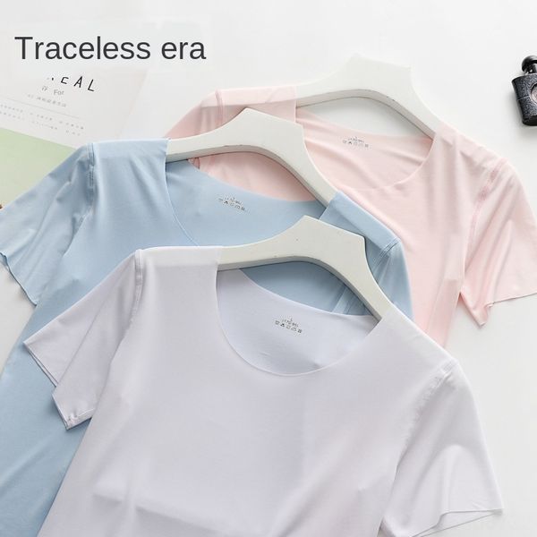women's traceless ice silk t-shirt short-sleeved round collar sports running high elasticity slim and quick exercise exercise fitness t, White
women's traceless ice silk t-shirt short-sleeved round collar sports running high elasticity slim and quick exercise exercise fitness t, White