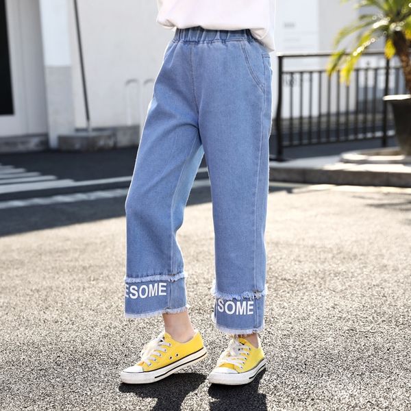 girls' 2020 wide-legged casual casual jeans and jeans pants autumn medium and large children's loose outside pants, Blue
girls' 2020 wide-legged casual casual jeans and jeans pants autumn medium and large children's loose outside pants, Blue