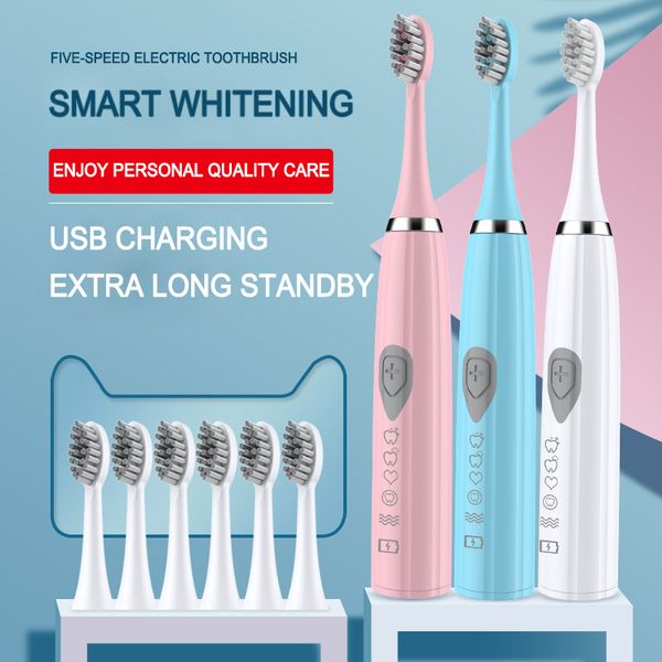 sonic wave electric toothbrush ultrasonic usb rechargeable electronic whitening tooth brushes with 7pc replacement brush head
sonic wave electric toothbrush ultrasonic usb rechargeable electronic whitening tooth brushes with 7pc replacement brush head