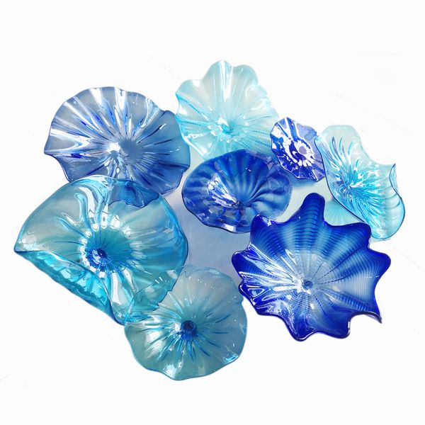 hand blown glass plates for wall decoration chihuly style blue color modern style for home and l
hand blown glass plates for wall decoration chihuly style blue color modern style for home and l