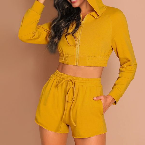 torridity yellow shorts set 2 pieces women tracksuit cropped -up shorts mujer 2019 sets long sleeve hoodie suits, Black;blue
torridity yellow shorts set 2 pieces women tracksuit cropped -up shorts mujer 2019 sets long sleeve hoodie suits, Black;blue