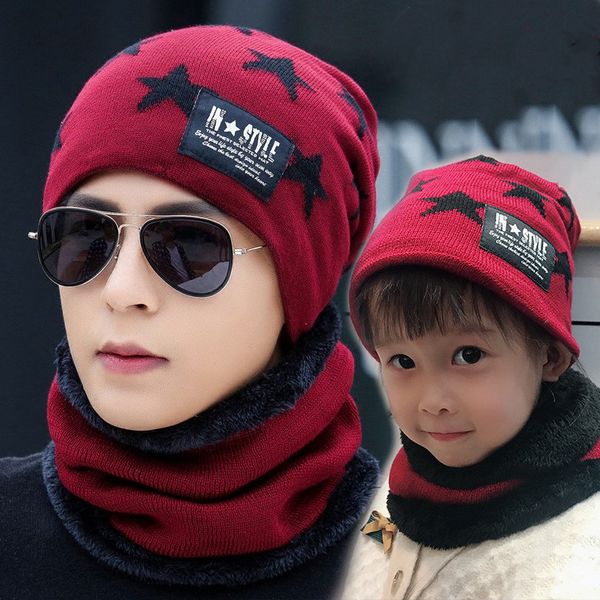 new winter knit beanie scarf set pentagram parent-child warm soft cap neck scarf for adults kids beanies hat bonnet set, Blue;gray
new winter knit beanie scarf set pentagram parent-child warm soft cap neck scarf for adults kids beanies hat bonnet set, Blue;gray