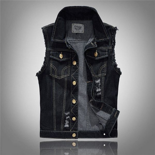 summer style men's denim vest slim men denim outerwear coats fashion hole sleeveless vest for men big size 5xl 6xl blue black, Black;white
summer style men's denim vest slim men denim outerwear coats fashion hole sleeveless vest for men big size 5xl 6xl blue black, Black;white