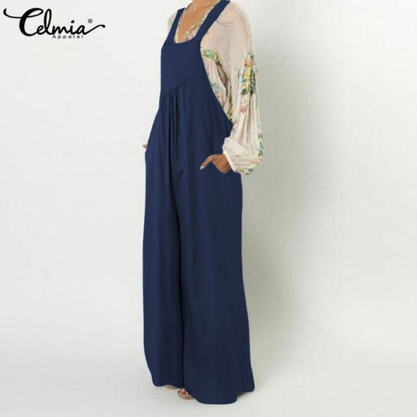 women's jumpsuits & rompers celmia oversized women long casual wide leg pants 2021 summer sleeveless straps solid overalls loose playsu, Black;white
women's jumpsuits & rompers celmia oversized women long casual wide leg pants 2021 summer sleeveless straps solid overalls loose playsu, Black;white