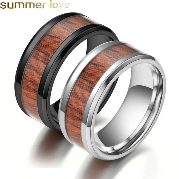 8mm tungsten finger rings durable vintage titanium stainless steel wood inlay ring jewelry for men women 316l stainless steel, Silver
8mm tungsten finger rings durable vintage titanium stainless steel wood inlay ring jewelry for men women 316l stainless steel, Silver