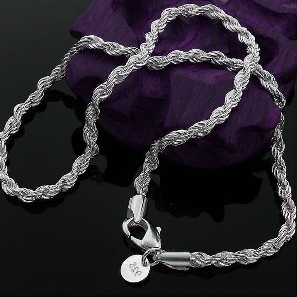 1pc 2mm width pure 925 sterling silver charm rope necklace twist chains jewelry with good quality lobster clasps set 16-24inches
1pc 2mm width pure 925 sterling silver charm rope necklace twist chains jewelry with good quality lobster clasps set 16-24inches