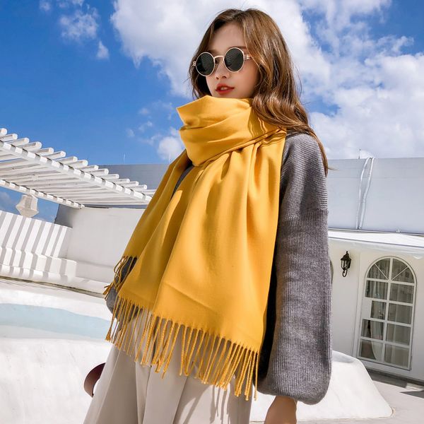 women solid color imitation cashmere scarf with tassel lady large size warm scarf shawl
women solid color imitation cashmere scarf with tassel lady large size warm scarf shawl