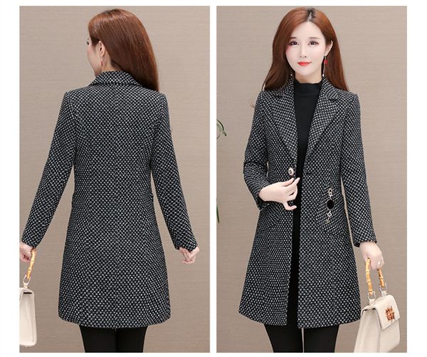 women's wool & blends 2021 autumn winter thick long plaid coat for women loose houndstooth trench female plus size, Black
women's wool & blends 2021 autumn winter thick long plaid coat for women loose houndstooth trench female plus size, Black