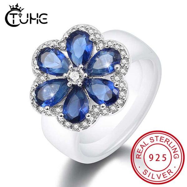 new 925 sterling silver flower ceramic ring for women with blue crystal fashion trendy wedding jewelry with 8mm smooth ring gift, Golden;silver
new 925 sterling silver flower ceramic ring for women with blue crystal fashion trendy wedding jewelry with 8mm smooth ring gift, Golden;silver