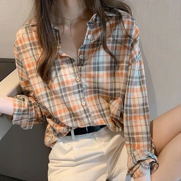 2020 autumn clothing hong kong style plaid women's loose medium and long sunscreen coat fashion shirt shirt, White
2020 autumn clothing hong kong style plaid women's loose medium and long sunscreen coat fashion shirt shirt, White