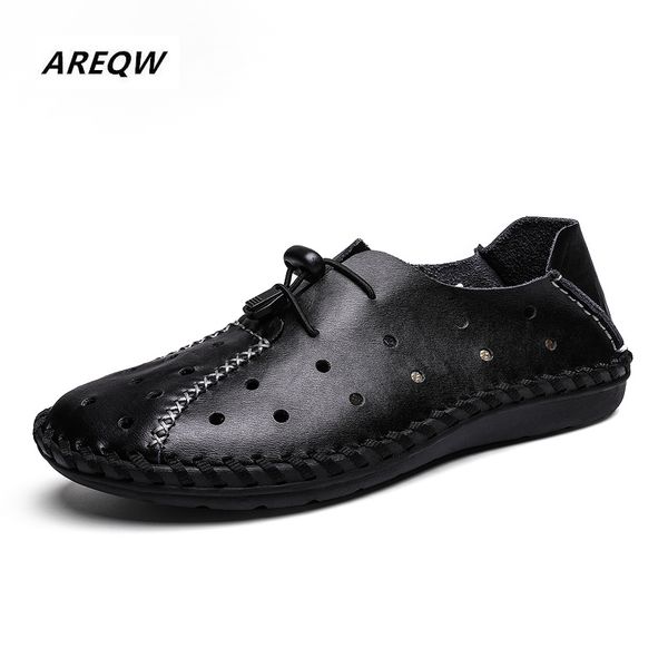 areqw summer breathable men's sandals leather loafers casual men's non-slip shoes wear-resistant soft business shoes, Black
areqw summer breathable men's sandals leather loafers casual men's non-slip shoes wear-resistant soft business shoes, Black