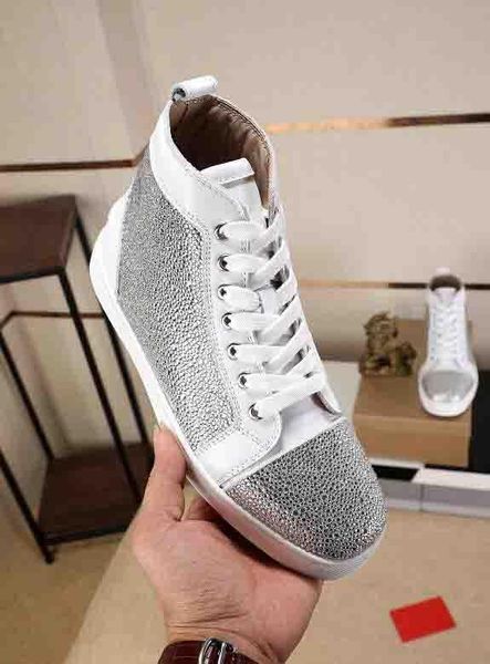 with box,dust bag) red bottom sneakers rhinestone strass shoes high sneakers red sole women men flats fashion casual shoe disc, Black
with box,dust bag) red bottom sneakers rhinestone strass shoes high sneakers red sole women men flats fashion casual shoe disc, Black