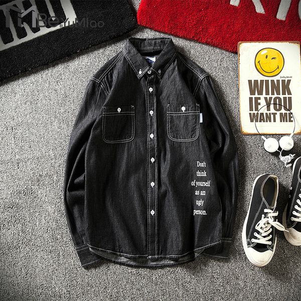be.yumiao autumn jeans men's shirt men soft cotton long sleeve cotton casual man shirt ,karejuku man long sleeve jeans shirts, White;black
be.yumiao autumn jeans men's shirt men soft cotton long sleeve cotton casual man shirt ,karejuku man long sleeve jeans shirts, White;black