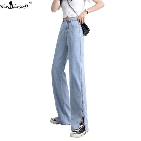 women's jeans thin straight high waist denim jeans for woman new split loose drape ice silk wide leg pants women, Blue
women's jeans thin straight high waist denim jeans for woman new split loose drape ice silk wide leg pants women, Blue