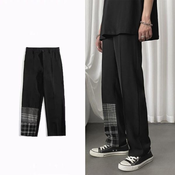 мода лоскутная черный plaid мужчины прямые брюки кореец streetwear брюки мужские повседневные сыпучие широкие брюки ноги, Black
мода лоскутная черный plaid мужчины прямые брюки кореец streetwear брюки мужские повседневные сыпучие широкие брюки ноги, Black