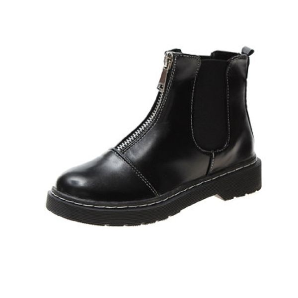 2019 winter new women's casual short boots wild comfortable plus velvet front zipper round toe non-slip korean women's boots, Black
2019 winter new women's casual short boots wild comfortable plus velvet front zipper round toe non-slip korean women's boots, Black