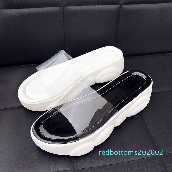 jk plus size 46 casual slippers women open toe footwear transparent pvc platform shoes slides girl mules shoes woman summer r02, Black
jk plus size 46 casual slippers women open toe footwear transparent pvc platform shoes slides girl mules shoes woman summer r02, Black