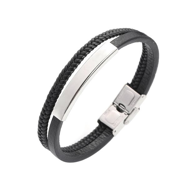 double leather rope bracelet men's stainless steel handmade button gift jewelry simple and elegant temperament grade fashion, Golden;silver
double leather rope bracelet men's stainless steel handmade button gift jewelry simple and elegant temperament grade fashion, Golden;silver