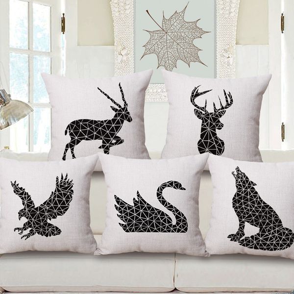 black and white concise hold cotton pillow case fox printing embrace pillow case deer head sofa cushion
black and white concise hold cotton pillow case fox printing embrace pillow case deer head sofa cushion