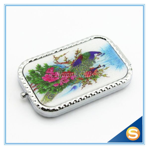 wholesales peacock design wedding gifts cosmetic mirror pocket mirror
