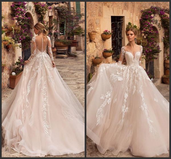 naviblue 2020 new wedding dresses sheer neck long sleeve lace bridal gowns robe de mariée middle east custom beach wedding dress, White
naviblue 2020 new wedding dresses sheer neck long sleeve lace bridal gowns robe de mariée middle east custom beach wedding dress, White