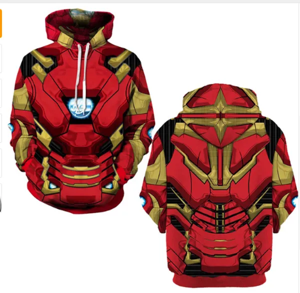 

2019 new marvel avengers endgame quantum realm war 3d printed iron man captain america hoodies women men pullovers a350, Black