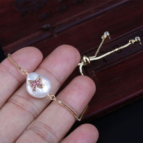 fuchsia cz tiny tie knot charm freshwater pearl bead charms dainty gold link bracelets for women wedding brithday jewelry gift, Black
fuchsia cz tiny tie knot charm freshwater pearl bead charms dainty gold link bracelets for women wedding brithday jewelry gift, Black